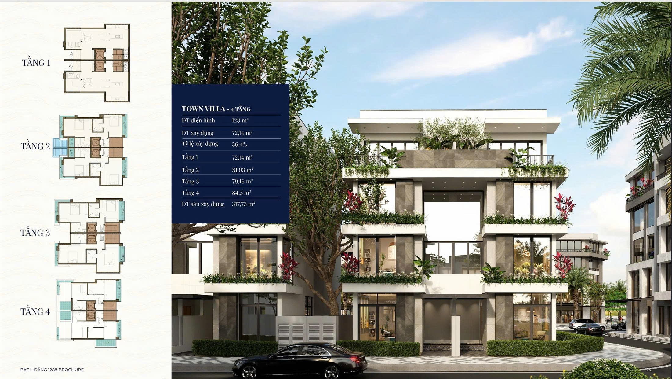 Biệt thự song lập dự án Bạch Đằng 1288