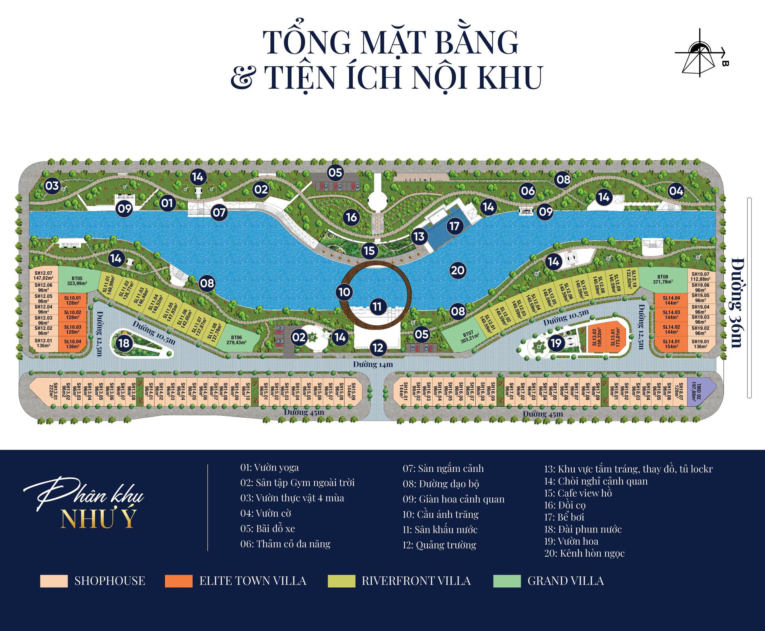 mặt bằng phân khu Như Ý dự án Bạch Đằng 1288