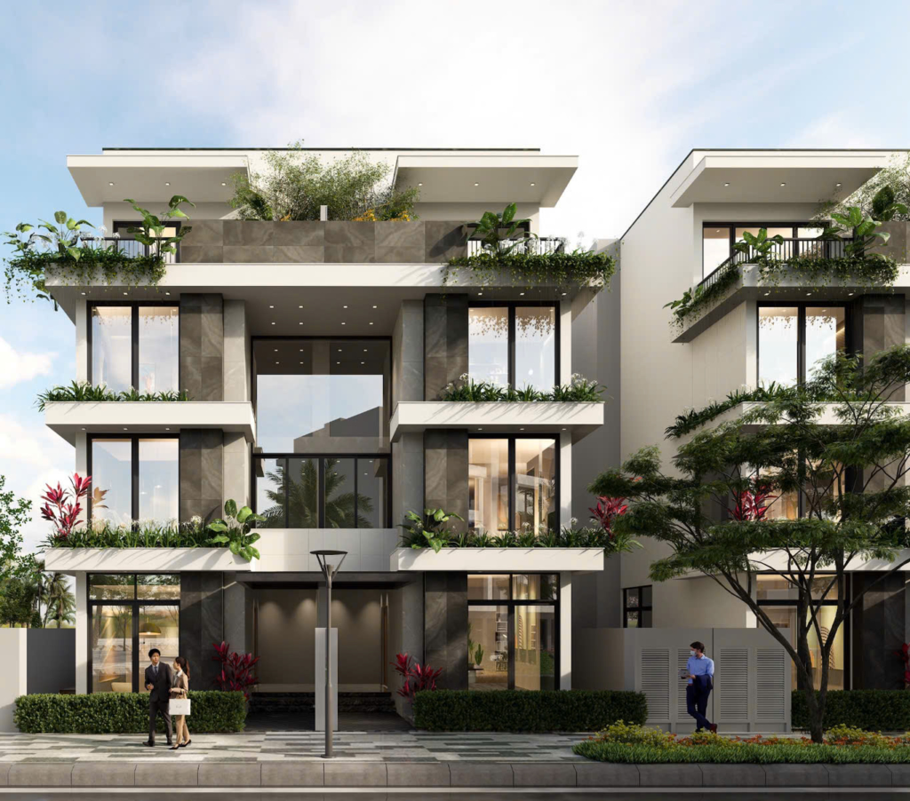 Thiết kế biệt thự song lập tại Bạch Đằng 1288