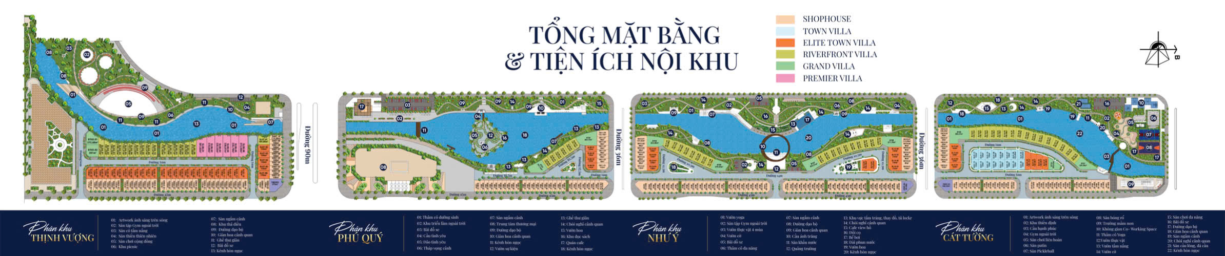 Tổng mặt bằng 4 phân khu dự án Bạch Đằng 1288 Hải Phòng